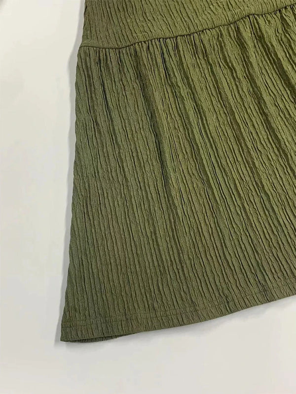 Women Sleeveless Pleated Maxi Skirt Set – 2 Piece Outfit