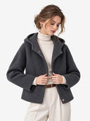 The Cropped Hooded Wool Coat