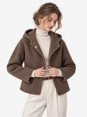 The Cropped Hooded Wool Coat