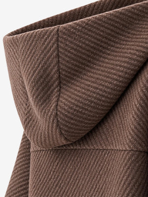 The Cropped Hooded Wool Coat