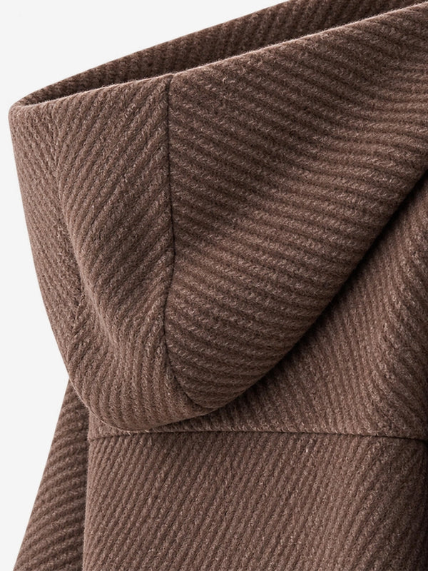 The Cropped Hooded Wool Coat