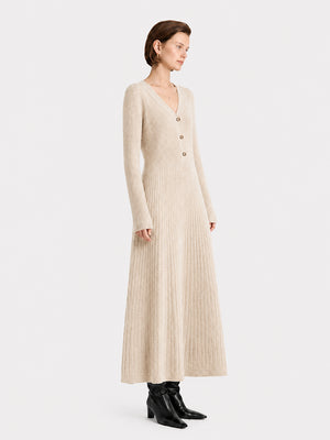 The Soft Wool V-Neck Knit Dress