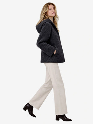 The Cropped Hooded Wool Coat