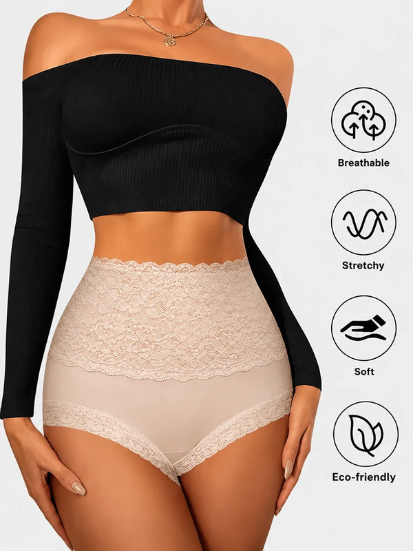 5-Pack High-Waist Lace Comfort Briefs