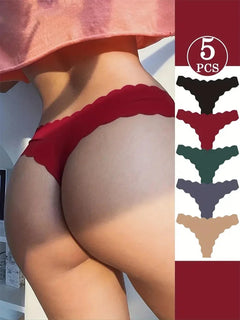 Women’s Seamless Low Waist Thong – Ultra Soft Breathable V-Cut Sport Underwear for Gym, Fitness & Daily Use