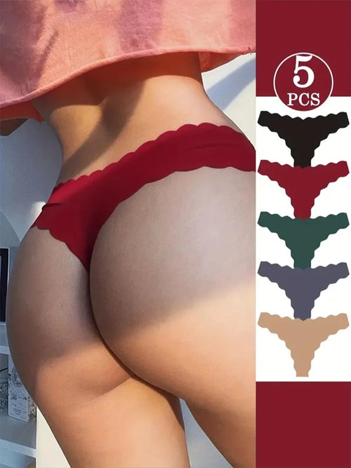 Women’s Seamless Low Waist Thong – Ultra Soft Breathable V-Cut Sport Underwear for Gym, Fitness & Daily Use