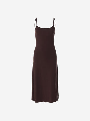 Women's Square-Neck Backless Bodycon Midi Slip Dress with Spaghetti Straps