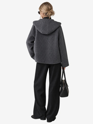 The Cropped Hooded Wool Coat