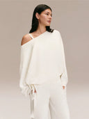 Ultra-Soft One-Shoulder Drawstring Pullover