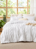 Boho Tufted Embroidery Comforter Set Soft Breathable 3 Piece Bedding Set
