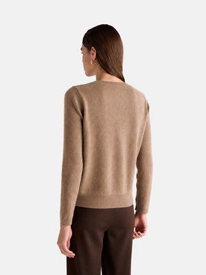 Women’s Cozy Wool V-Neck Sweater – Oversized Drop Shoulder Knit Pullover