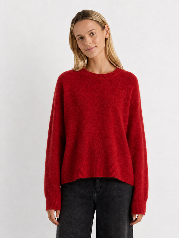 Soft-Brushed Wool Crewneck Sweater