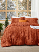 Boho Tufted Embroidery Comforter Set Soft Breathable 3 Piece Bedding Set