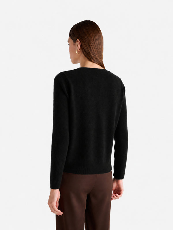 Women’s Cozy Wool V-Neck Sweater – Oversized Drop Shoulder Knit Pullover
