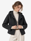 The Cropped Hooded Wool Coat