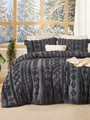 Boho Tufted Embroidery Comforter Set Soft Breathable 3 Piece Bedding Set