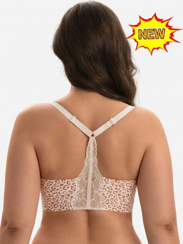 Lace Racerback Wireless Push-Up Deep V Jelly Bra