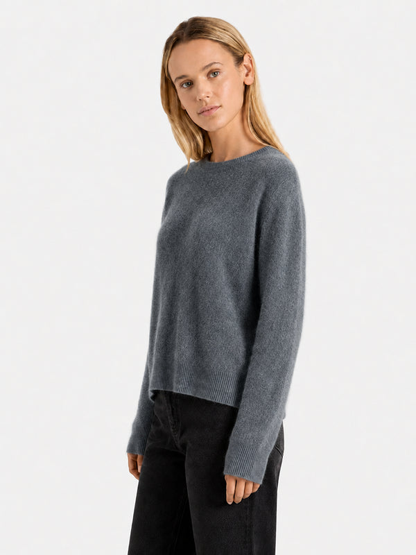 Soft-Brushed Wool Crewneck Sweater