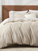 3-Piece 100% Cotton Waffle Duvet Cover Set – Breathable Comfort, All-Season Use