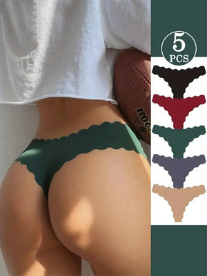 Women’s Seamless Low Waist Thong – Ultra Soft Breathable V-Cut Sport Underwear for Gym, Fitness & Daily Use