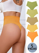 High-Waisted Seamless Thong – 5 Pack
