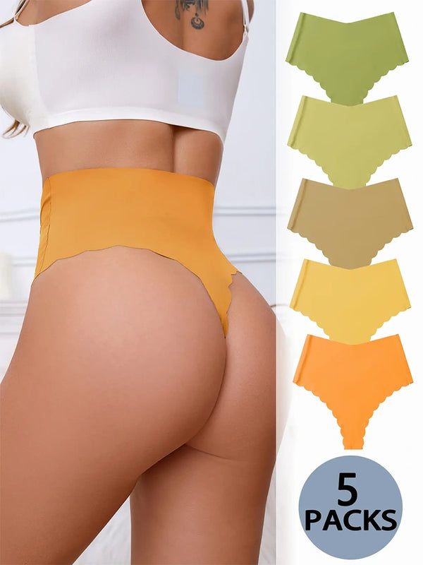 High-Waisted Seamless Thong – 5 Pack