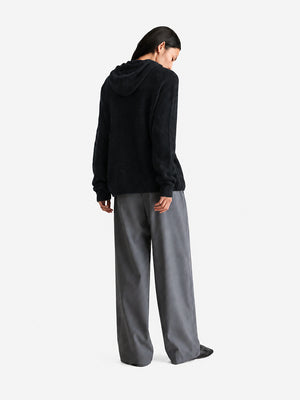 Women's Merino Wool Hooded Knit Pullover Sweater