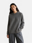 Women's Merino Wool Hooded Knit Pullover Sweater