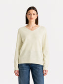 Women’s 100% Wool V Neck Relaxed Fit Long Sleeve Pullover Sweater