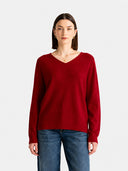 Women’s 100% Wool V Neck Relaxed Fit Long Sleeve Pullover Sweater