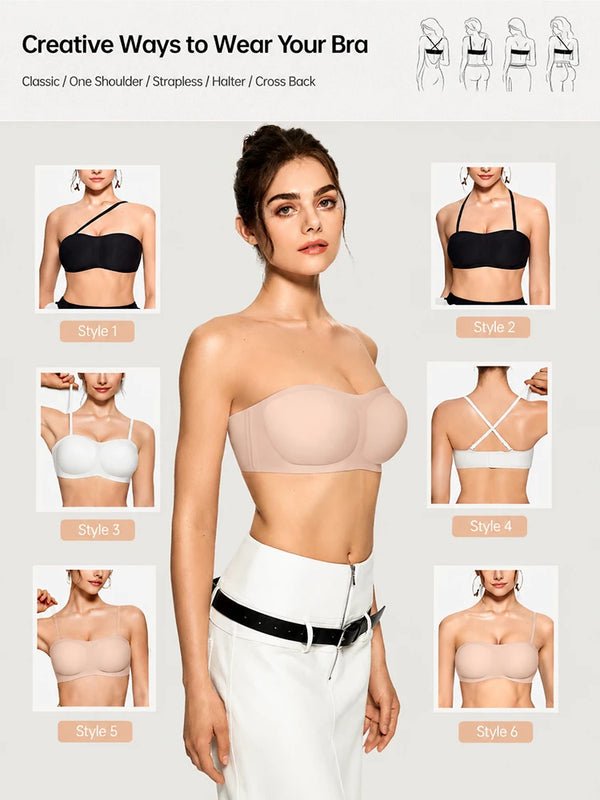 Strapless Jelly Push-Up Bra for Women
