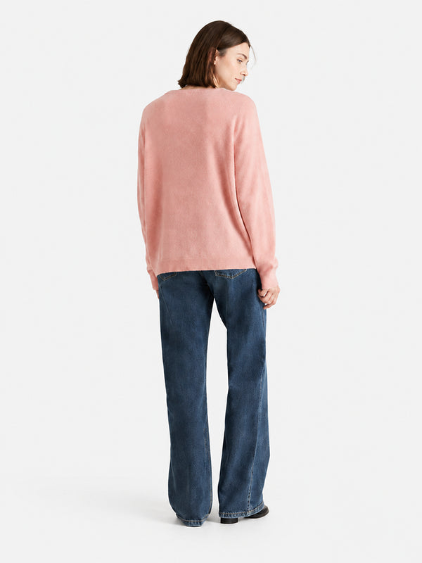 Women’s 100% Wool V Neck Relaxed Fit Long Sleeve Pullover Sweater