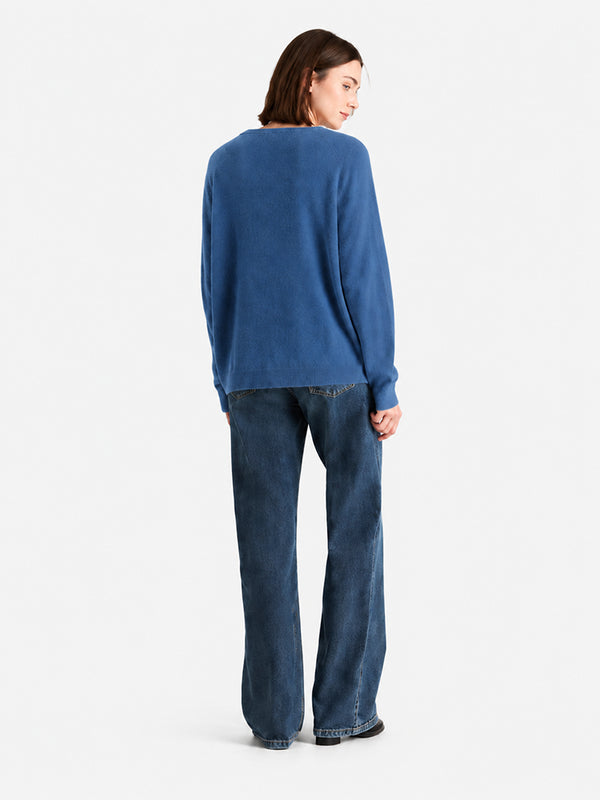 Women’s 100% Wool V Neck Relaxed Fit Long Sleeve Pullover Sweater