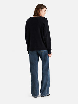 Women’s 100% Wool V Neck Relaxed Fit Long Sleeve Pullover Sweater