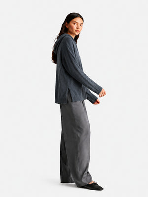 Women's Merino Wool Hooded Knit Pullover Sweater