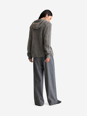 Women's Merino Wool Hooded Knit Pullover Sweater