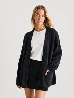 Women's 100% Wool Relaxed Longline Cardigan