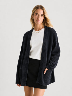 Women's 100% Wool Relaxed Longline Cardigan
