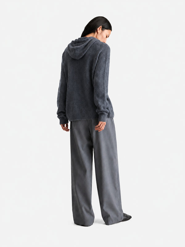 Women's Merino Wool Hooded Knit Pullover Sweater