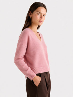 Relaxed V-Neck Wool Sweater