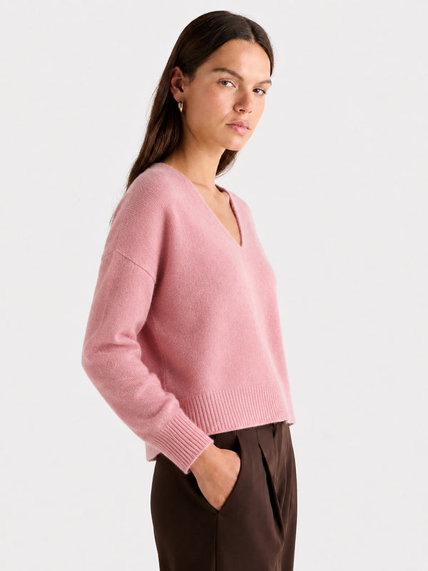 Relaxed V-Neck Wool Sweater