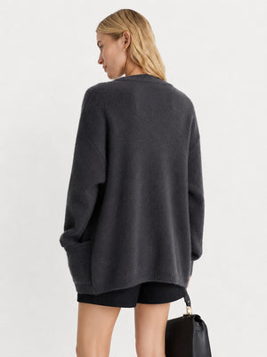 Women's 100% Wool Relaxed Longline Cardigan