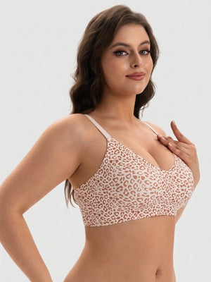 Lace Racerback Wireless Push-Up Deep V Jelly Bra