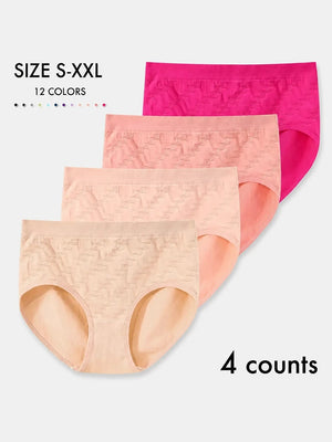 Women’s Seamless Cotton Briefs Multi-Pack – Breathable Mid-Waist Cheeky Panties, Soft Minimalist Everyday Underwear (4–12Pack Options)
