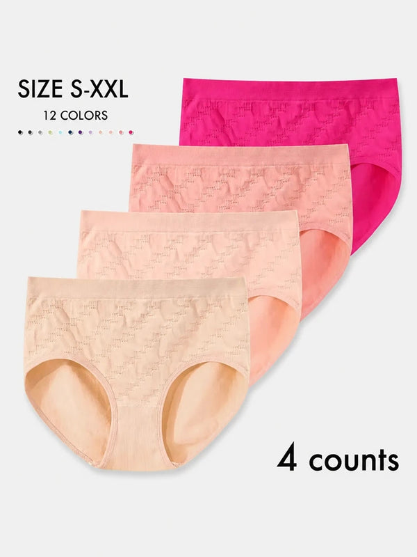 Women’s Seamless Cotton Briefs Multi-Pack – Breathable Mid-Waist Cheeky Panties, Soft Minimalist Everyday Underwear (4–12Pack Options)