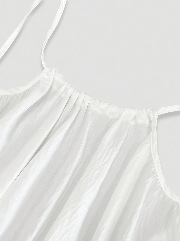Women's Solid Color Backless Cami Dress