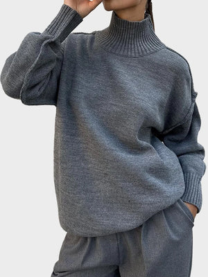 Thick and Loose Lazy Style Pullover Women's high Collar Warm Sweater