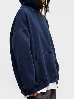 Women Cotton Oversized Sweatshirts Autumn Thick Warm Fleece Loose Solid Pullover Hoodies