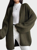 Faux alpaca cardigan loose lazy style