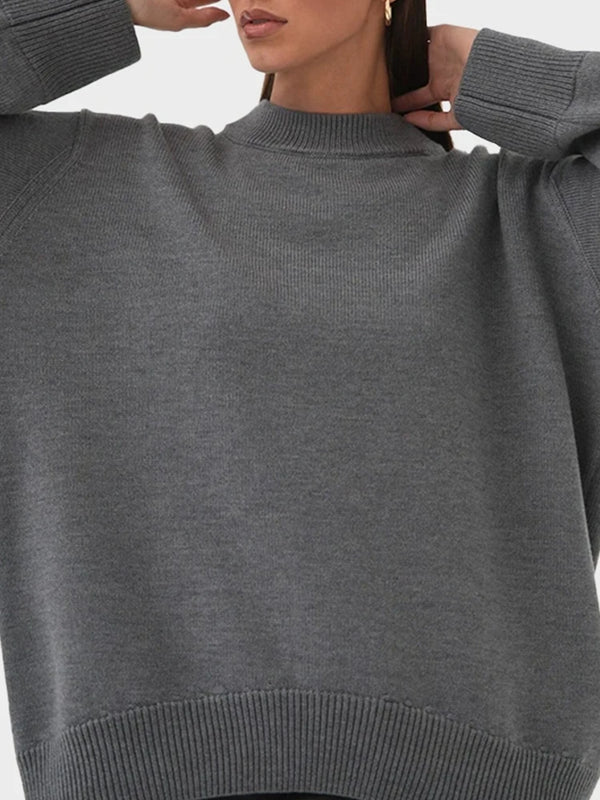 Long Sleeve Crew Neck Knit Oversized Sweater